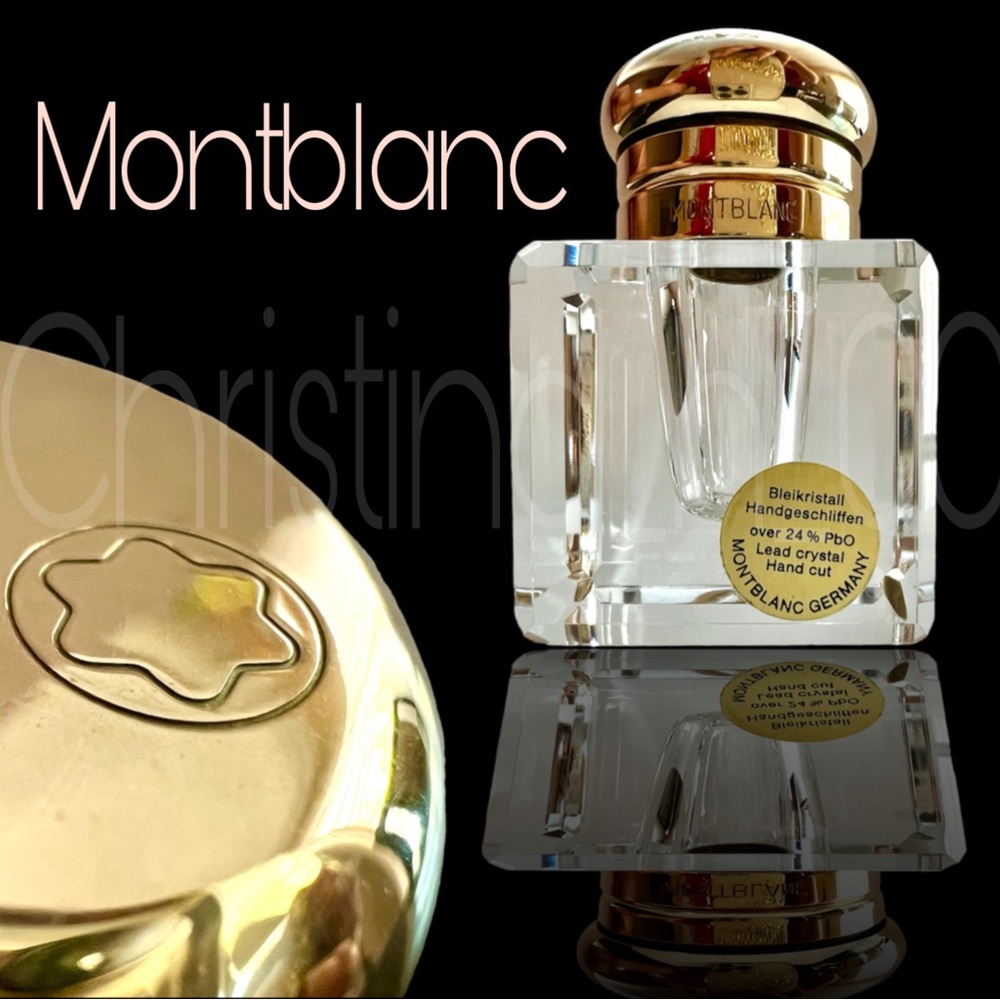 Montblanc NEW vintage Lead Crystal HANDCUT Germany inkwell